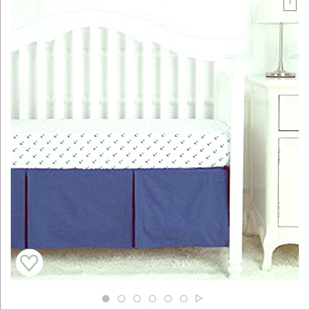 Brand new navy ruffled crib skirt